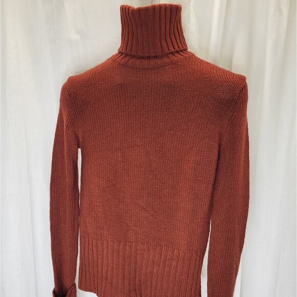DKNY Burnt Orange Y2K Turtleneck Wool Sweater, M - Picture 1 of 7